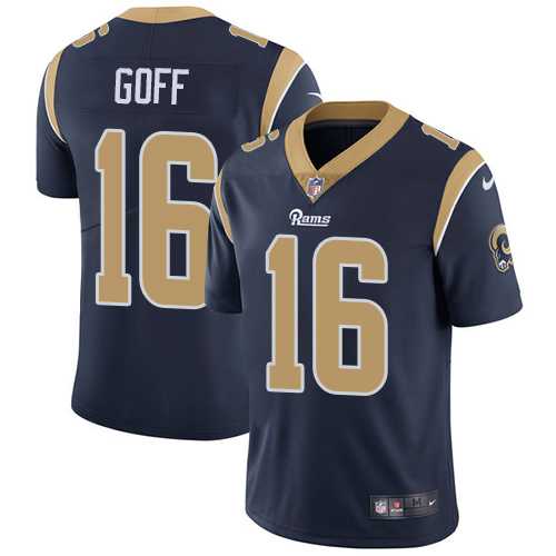 Nike Los Angeles Rams #16 Jared Goff Navy Blue Team Color NFL Vapor Untouchable Limited Jersey,We sell and wholesale Nike Los Angeles Rams #16 Jared Goff Navy Blue Team Color NFL Vapor Untouchable Limited Jersey on line form chian!